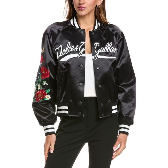 Dolce & Gabbana WomensEmbroidered Jacket, Black